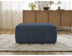 Poggiapiedi blu con rivestimento in ciniglia Roxelane – Bobochic Paris