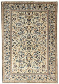 Kashan Tappeto 200x140 Beige (Iran) Annodato A Mano