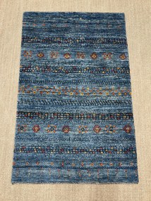 Loribaft Tappeto persiano 80x130 Blu (Iran) Annodato A Mano