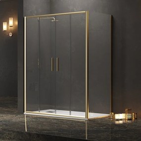 Box doccia 80x160 colore oro opaco doppio scorrevole | KE-6000G - KAMALU