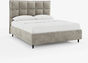 AURO letto imbottito con vano contenitore e testiera capitonné alta in ciniglia Oeko-Tex®