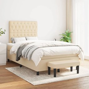 Giroletto A Molle Con Materasso Crema 120x200 Cm İn Tessuto /