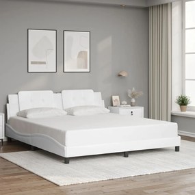 Giroletto Con Testiera Bianco 180x200 Cm İn Similpelle /