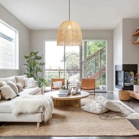 Immax 08263L - Lampadario a sospensione con filo PELO 1xE27/40W/230V diametro 50 cm rattan