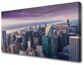 Quadro stampa su tela Case dei grattacieli della città 100x50 cm