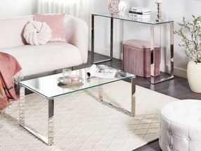 Tavolino consolle vetro temperato trasparente 120 x 40 cm TILON Beliani