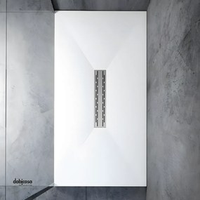 RelaxDesign "Rocky Solid Lux" Piatto Doccia In Marmoresina Da 100x120 Bianco