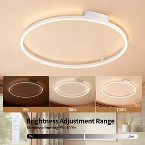 Brilagi - Lampada LED dimmerabile PORTOFINO LED/60W/230V Ø 80 cm bianca + telecomando