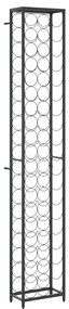 Portavini da 57 bottiglie nero 34x18x200cm in ferro battuto