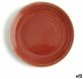 Piatto da pranzo Ariane Terra Rosso Ceramica Ø 18 cm (12 Unità)