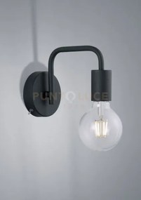 Diallo applique tubo metallo nero h.15cm 1 luce attacco e27