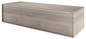 Mobile da bagno sotto lavabo SENSEA Neo bianco, grigio e quercia satinato L 135 x H 33 x P 48 cm 1 cassetto, lavabo non incluso