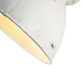 Faretto industriale bianco con legno di mango 18 cm - Mangoes