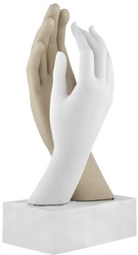 Bongelli preziosi Scultura in marmorino moderna Mani intrecciate h 30 - varie colorazioni NOCCIOLA BIANCO