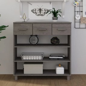 Consolle Hamar Grigio Chiaro 90x35x90 Cm Legno Massello Di Pino /
