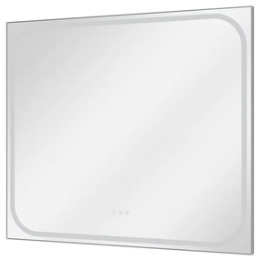 Specchio con illuminazione integrata bagno rettangolare SENSEA L 90 x H 80 x P 3 cm grigio / argento