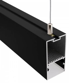Profilo Lineare Nero a Sospensione in Alluminio per Striscia LED 1m e 2m Selezionare la lunghezza 1 Metro
