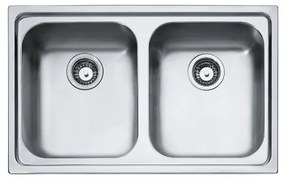 Lavello 2 vasche FRANKE Radar RRX 620 inox L 50 x L 86 cm argento