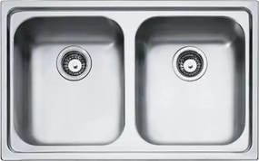 Lavello 2 vasche in inox argento FRANKE Radar RRX 620 L 50 x L 86 cm