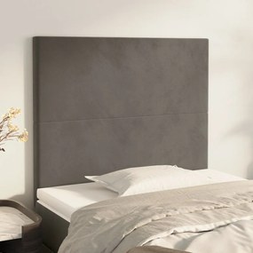 Testiera 2 Pz Grigio Scuro 80x5x78/88 Cm İn Velluto /