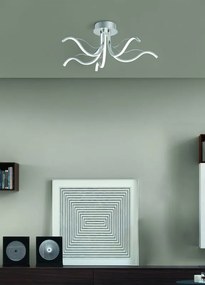 Plafoniera LED Ares Ø 70 cm argento IP20 bianco naturale NOVECENTO