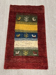 Gabbeh Tappeto 80x50 Verde (Iran) Annodato A Mano