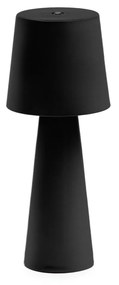 Kave Home - Lampada da tavolo piccola da esterni Arenys in metallo con finitura in nero