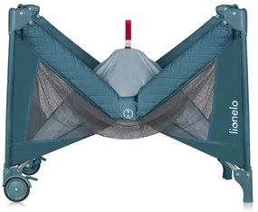 Lionelo - Lettino da viaggio FLOWER Verde Turchese