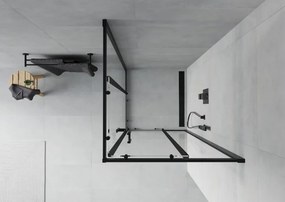 Mexen Rio cabina doccia quadrata 70 x 70 cm, trasparente, nera - 860-070-070-70-00