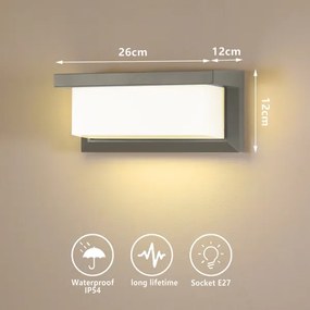 Brilagi - Applique da esterno BRICKY 1xE27/60W/230V grigio IP54