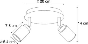 Faretto da incasso moderno beige 2 luci IP44 - Ducha