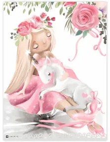 Quadri per la camera dei bambini - Ballerina con l´unicorno | Inspio