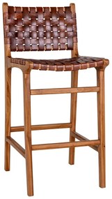 Sgabello da bar in teak marrone 101 cm Perugia - House Nordic