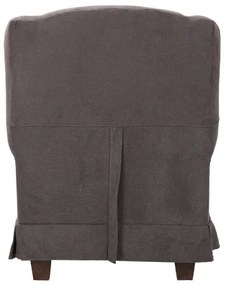 Poltrona imbottita in tessuto sfoderabile BERGERE GRIGIO con pouf