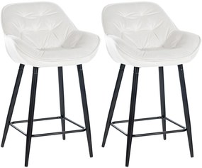Set Di 2 Sgabelli Da Bar Gibson İn Velluto Con Sedile Da 76 Cm / Schwarz