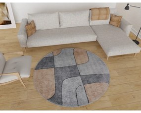 Tappeto rotondo lavabile grigio ø 120 cm Yuvarlak - Vitaus