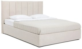 Letto matrimoniale imbottito beige con contenitore con rete inclusa 160x200 cm Thessa Bold Line – Bonami Selection