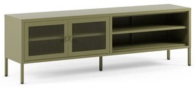 Mobile TV verde in metallo 160x50x35 cm Fayna – Marckeric