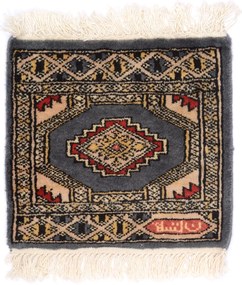 Bokhara Tappeto 30x30 Verde (Pakistan) Annodato A Mano