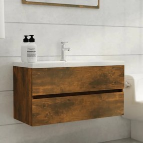 Mobile Sottolavabo Rovere Fumo 90x38,5x45 Cm Legno Multistrato /