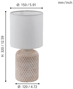 Eglo 97773 - Lampada da tavolo BELLARIVA 1xE14/40W/230V