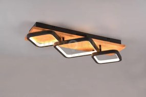 Rama plafoniera led 32w  3800lm, 3000k 3 quadrati neri con base leg...
