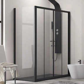 Box doccia 170x90 apertura doppio scorrevole telaio nero KFN6000S - KAMALU