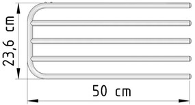 Aqualine - Portasciugamani per elemento riscaldante 50 cm bianco