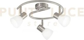 Spot mito nickel 3 luci attacco e14 32x9x19,2cm in vetro e metallo ...