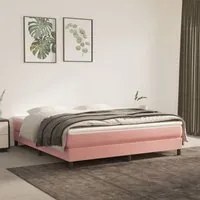 Giroletto a Molle con Materasso Rosa 180x200 cm in Velluto 3144350