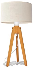 Lampada da tavolo ALBA 1xE27/15W/230V color crema/quercia