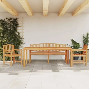 Set Da Pranzo Per Giardino 4 Pz İn Legno Massello Di Teak /