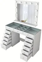 Tavolo Make up con specchio 120x45x80 cm bianco