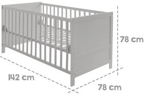 Lettino grigio chiaro 70x140 cm - Roba